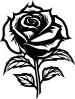 Rose, Black and White Vector illustration