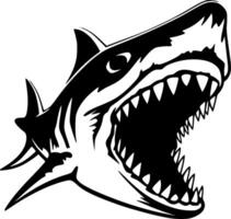 Shark, Black and White Vector illustration