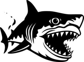 Shark, Black and White Vector illustration