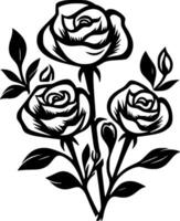 rosas, negro y blanco vector ilustración