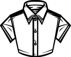 camisa, negro y blanco vector ilustración