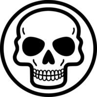 Skull, Black and White Vector illustration