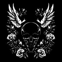 Skull, Minimalist and Simple Silhouette - Vector illustration