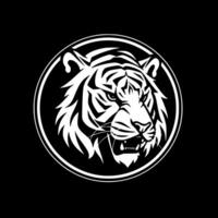 Tigre - negro y blanco aislado icono - vector ilustración