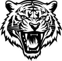 Tigre - negro y blanco aislado icono - vector ilustración