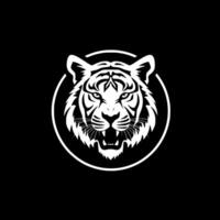 Tigre - negro y blanco aislado icono - vector ilustración