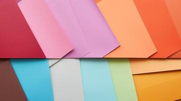 AI generated Blank Colorful Papers. Note, Paper, Color, Copy Space, Sticky Note, Notes, Memo, Rainbow, Reminder photo