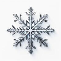 AI generated Beautiful Detailed Snowflake on White Background. Winter, Snow, Frozen photo