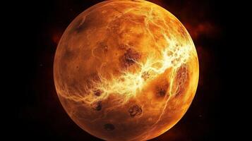 AI generated Venus Planet in Space. Celestial, Cosmic, Solar System, Astronomy, Universe, Galactic, Planetary photo