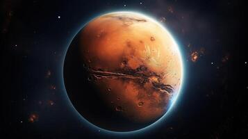 AI generated Mars Planet in Space. Celestial, Cosmic, Solar System, Astronomy, Universe, Galactic, Planetary photo