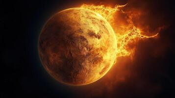 AI generated Venus Planet in Space. Celestial, Cosmic, Solar System, Astronomy, Universe, Galactic, Planetary photo