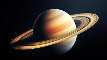 AI generated Saturn Planet in Space. Celestial, Cosmic, Solar System, Astronomy, Universe, Galactic, Planetary photo