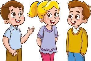 Vector illustration of Children smiling and talking