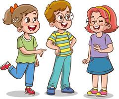 Vector illustration of Children smiling and talking