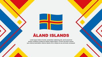 Aland Islands Flag Abstract Background Design Template. Aland Islands Independence Day Banner Wallpaper Vector Illustration. Aland Islands Illustration