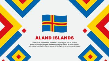 Aland Islands Flag Abstract Background Design Template. Aland Islands Independence Day Banner Wallpaper Vector Illustration. Aland Islands Template