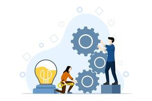 teamwork between employees in the company, which allows the business to develop well because employees are creative and creative in creating ideas, diligent, have modern technology in the organization vector