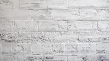 AI generated Abstract texture stained stucco, old. White brick wall background. Horizontal textures in the room, wallpapers. photo