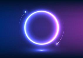 Abstract technology background Spherical geometric shapes that glow with neon lights. To give the image a dimension that is high-tech and modern, wallpaper, screen, presentation, illustration, vector