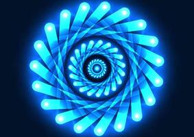 Abstract technology background Neon lines gathered into circles with multiple overlapping layers, hi-tech image, digital, screen, Vector, Illustration vector