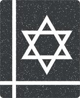 judaísmo icono vector ilustración en sello estilo