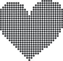 corazón puntos icono vector ilustración en sello estilo