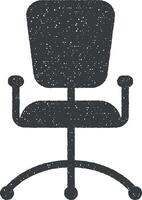 office chair glyph icon vector illustration in stamp style