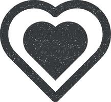 heart flat icon vector illustration in stamp style