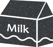 leche, beber, garabatear icono vector ilustración en sello estilo