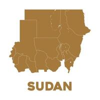 Detailed Sudan Map vector