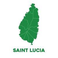 Detailed Saint Lucia Map vector