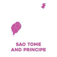 Detailed Sao Tome and Principe Map vector