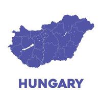 detallado Hungría mapa vector