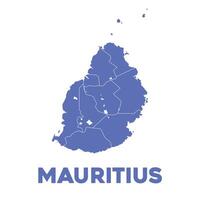 Detailed Mauritius Map vector