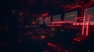 Vibrant CG Animation with Red Line Background video