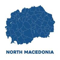 Detailed North Macedonia Map vector