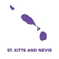 Detailed Saint Kitts and Nevis Map vector