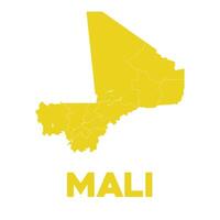 Detailed Mali Map vector