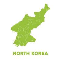 detallado norte Corea mapa vector