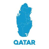 Detailed Qatar Map vector