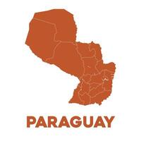 detallado paraguay mapa vector