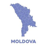 detallado Moldavia mapa vector