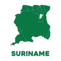 Detailed Suriname Map vector