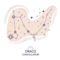 Star constellation Draco vector illustration