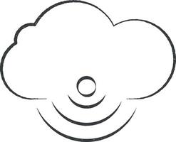 Cloud wireless icon vector illustration in stamp style