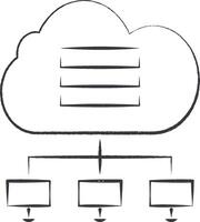 Cloud storage icon vector illustration in stamp style