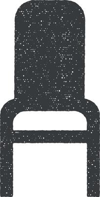 chair glyph icon vector illustration in stamp style