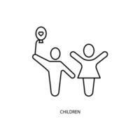 children concept line icon. Simple element illustration. children concept outline symbol design. vector