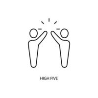 high five concept line icon. Simple element illustration. high five concept outline symbol design. vector