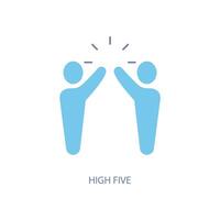 high five concept line icon. Simple element illustration. high five concept outline symbol design. vector
